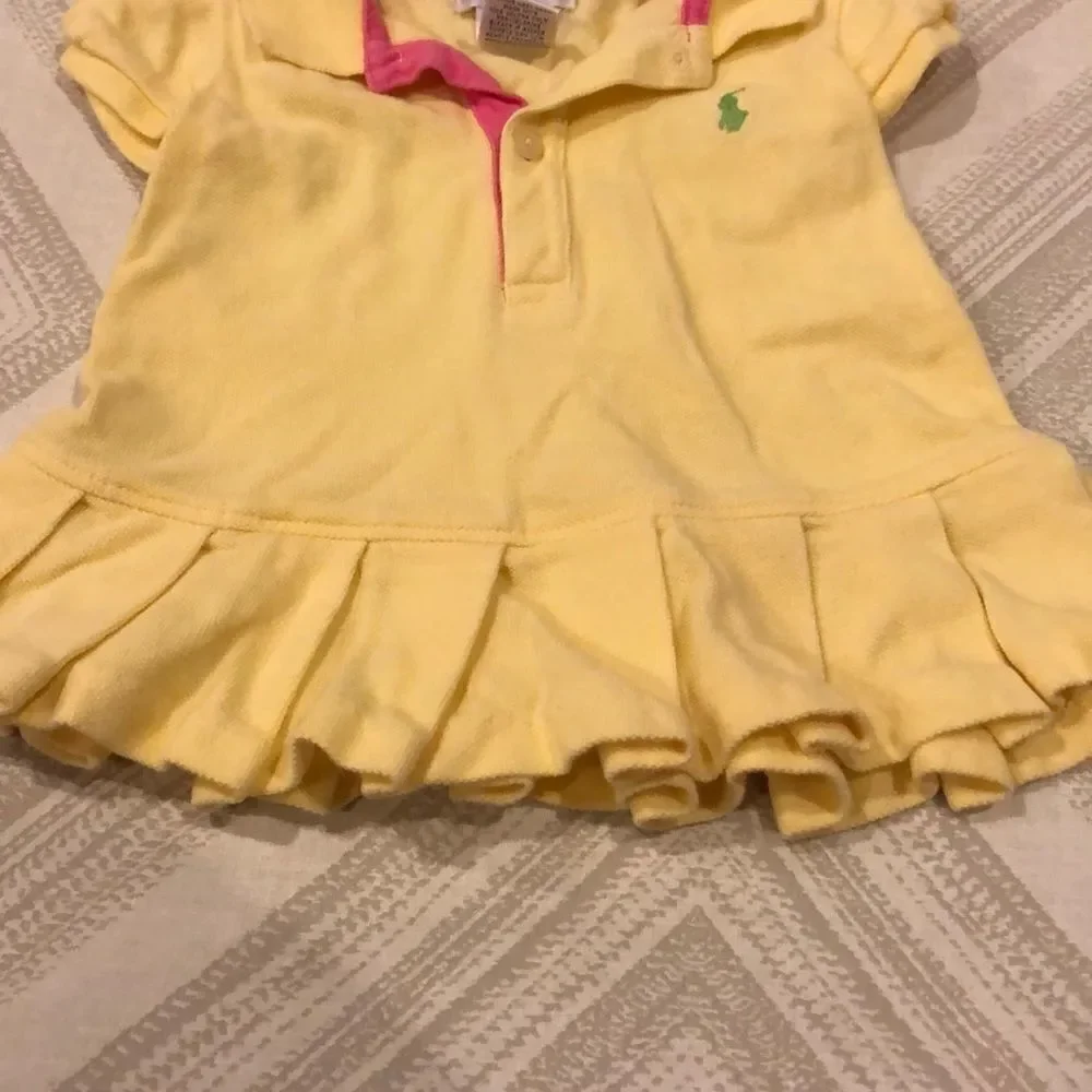 Ralph Lauren Baby Girls Yellow Dress/Diaper Cover